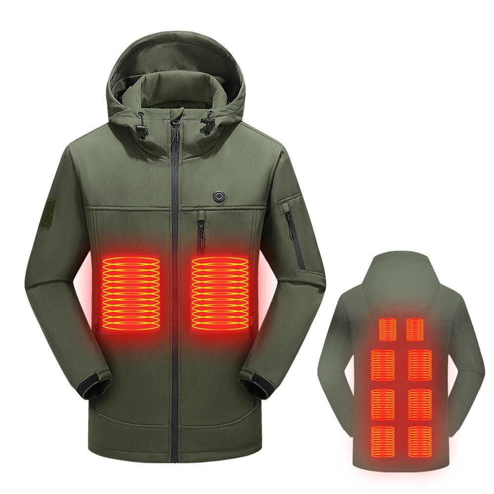 USB Heated Jacket Winter Electric Thermal Coat for Outdoor Fishing & Hiking