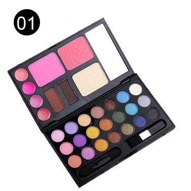 Make Up Cosmetics Including Eye Shadow Blush Powder Tool Kit