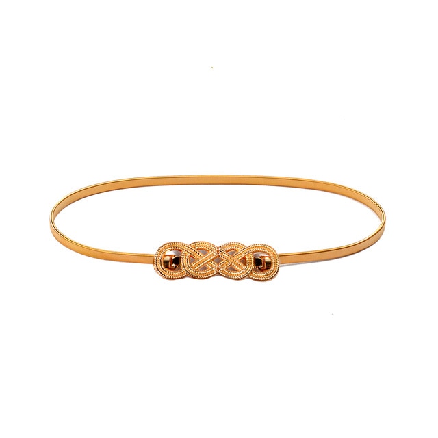 Flower Leaf Shape Wedding Designer Elastic Belts Women Girl Stretch Skinny Waist Belt Cummerbunds Metal Female Belt - Sheseelady
