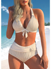 Women's Swimwear Bikini Normal Swimsuit 2 Piece Plain off white Black Blue Light Purple Orange Bathing Suits Sports Beach Wear Summer