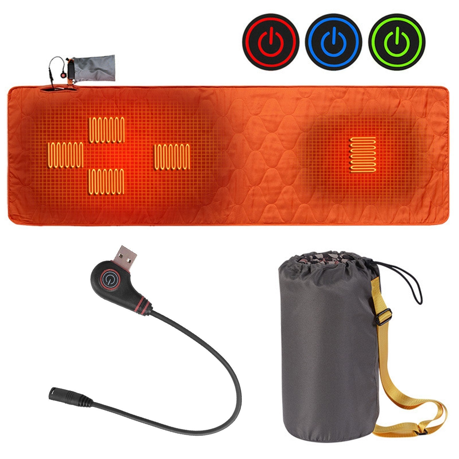 Outdoor USB Heating Sleeping Mat Insulation Camping Heated Sleeping Mattress Sleeping Bag Mattress