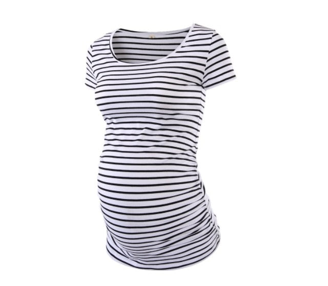Pack Of 3Pcs Maternity Clothes Ropa Embarazada Tee Shirt Tops Pregnancy T-Shirt Casual Flattering Side Ruching