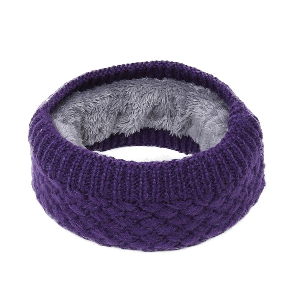 Winter Ribbed Knitted Circle Loop Ring Scarf Thickness Collar Scarves Neck Warmer