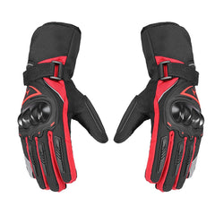 Waterproof Winter Motorcycle Gloves, Warm Riding with Reflective Stripe