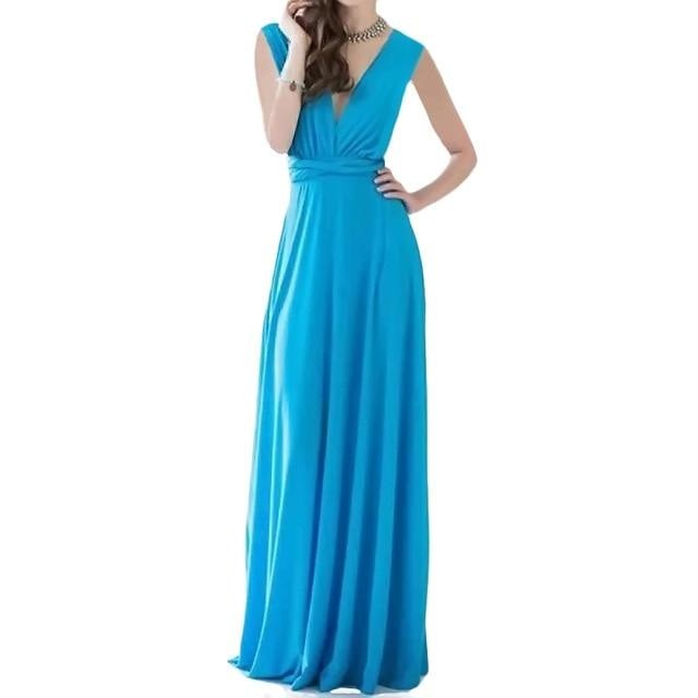 Sexy Formal Backless Convertible Maxi Dress For Multi Way Wrap