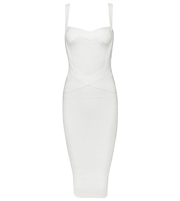 Midi Bandage Sexy Spaghetti Strap Bodycon Club Party Dresses
