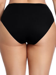 Women's Briefs Underwear Classic Style Cotton Nylon High Rise Bean Paste Black khaki