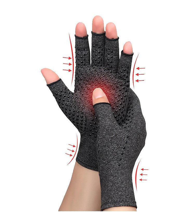 Copper Compression Gloves for Arthritis Relief, Hand Pain, Swelling & Carpal Tunnel - Fingerless Typing Support