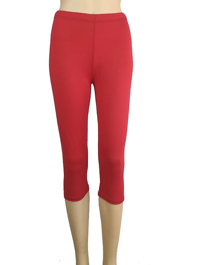 Women's Daily Yoga Stretchy Cotton Blend Lightweight Sports High Waist Capri shorts