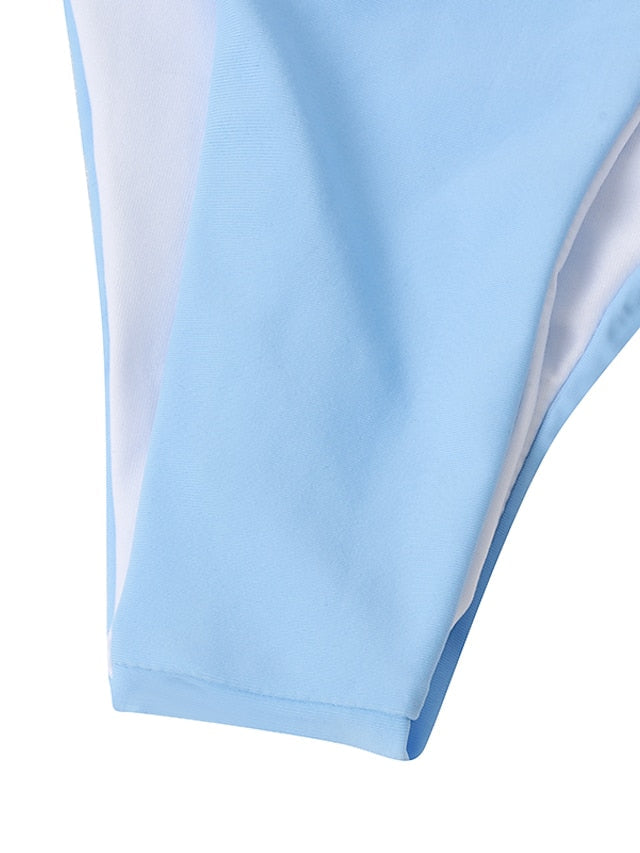 Women's Swimwear Bikini 2 Piece Normal Swimsuit Glitter Solid Color White Black Blue Purple Yellow Plunge Bathing Suits Sexy Vacation Fashion / New / Padded Bras