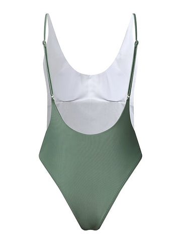 Women's Swimwear One Piece Monokini Bathing Suits Normal Swimsuit Tummy Control Slim Solid Color White Black Gray Pink Light Green Strap Bathing Suits Sports Casual Holiday / New / Padded Bras