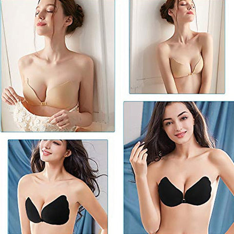 Women's Plus Size Bras & Bralettes Adhesive Bra Strapless 3,4 Cup Solid Color Micro-elastic Breathable Push Up Invisible Wedding Party Party & Evening Silica Gel , 1 PC