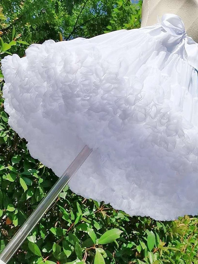 Women's Petticoat Mini Organza White Skirts Ruffle Layered Tulle Fashion Performance Casual Daily One-Size