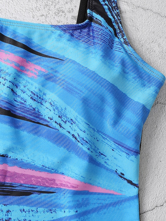 Women's Swimwear One Piece Monokini Bathing Suits Normal Swimsuit Tummy Control Hole Stripe