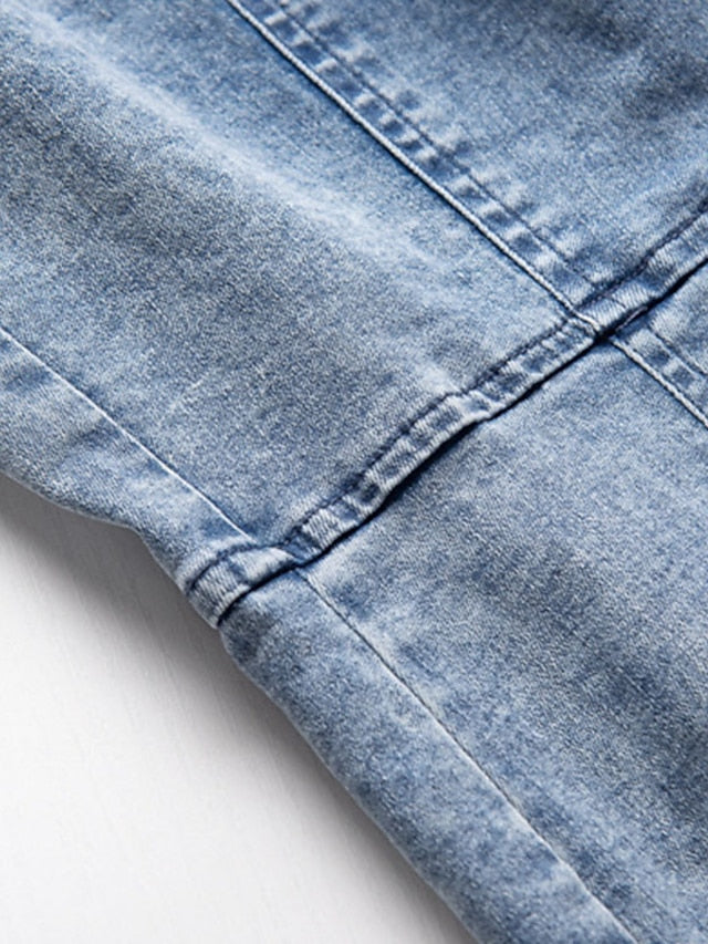 Women's Denim Bodycon Mini Dress with Pockets - Sleeveless Zippered Sheath for Summer