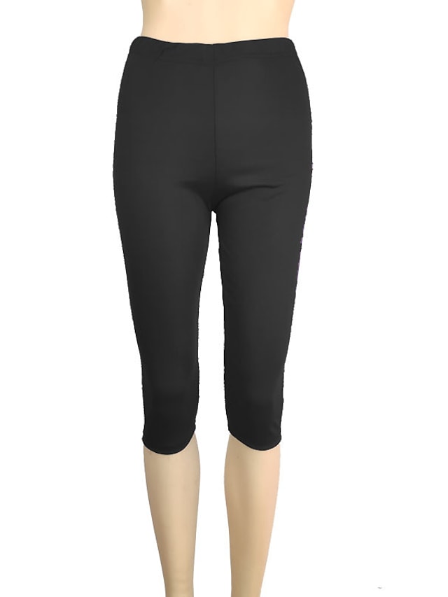 Women's Daily Yoga Stretchy Cotton Blend Lightweight Sports High Waist Capri shorts