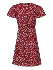 Women‘s A Line Dress Knee Length Dress Blue White Gray Red Sleeveless Floral Print Spring Summer V Neck Elegant Casual Sexy Print Dresses