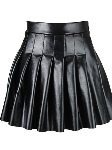Women's Skirt & Dress Swing Mini Leather Black Wine Navy Blue Brown Skirts Winter Pleated Punk & Gothic Carnival Costumes Ladies Homecoming Club