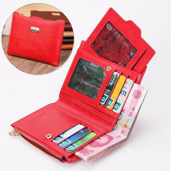 Women Genuine Leather Wallet Small Zipper Pu Coin Card Holder Purse