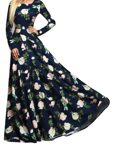 優雅な衣長袖印刷シスリム-長者の女性のドレス