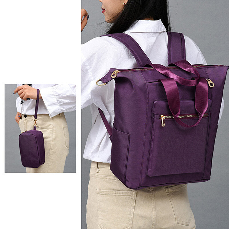 Large Capacity Waterproof Handbag Shoulder Bag Backpack With Clutches For Women