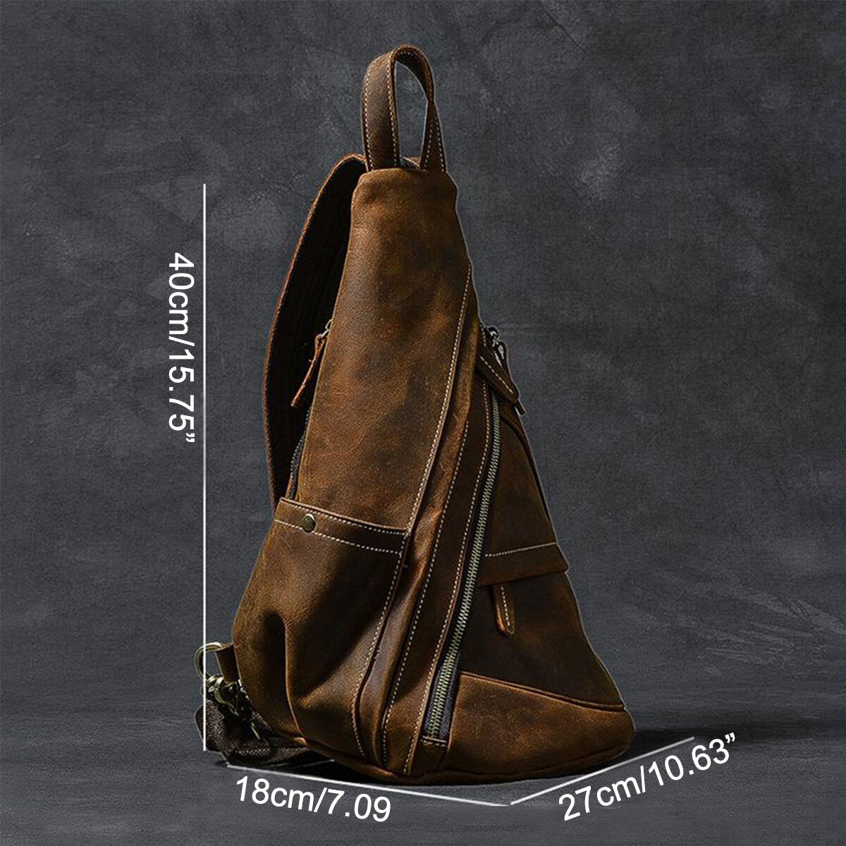 Men's Faux Leather Multi-Pocket Wear-Resistant Crossbody Chest Bag