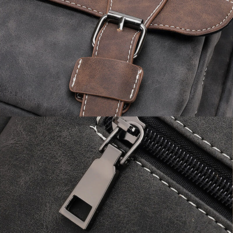 Men's Retro Faux Leather Multi-carry Crossbody Handbag