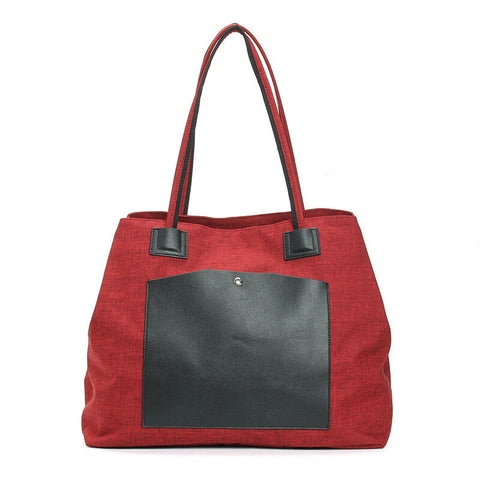 Women Canvas Vintage 3 Main Pockets Casual Handbag