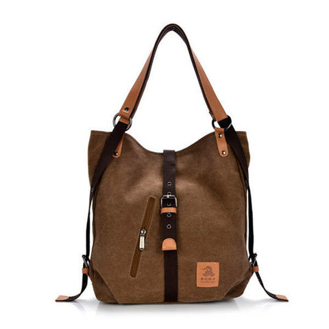 Women Men Canvas Handbags Multifunction Backpack Casual Shoulder Bags Students School