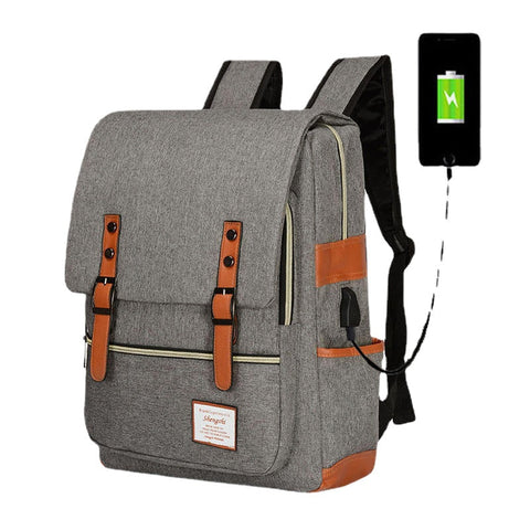 Men Women Anti-Theft USB Large Capacity Laptop Backpack Outdoor Travel