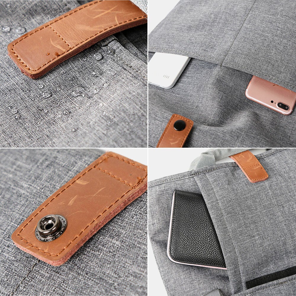 Men's Waterproof Canvas Messenger Bag, Retro Multi-pocket Crossbody Shoulder Bag