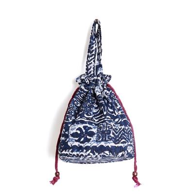 Women Ethnic Canvas String Bucket Bag Crossbody