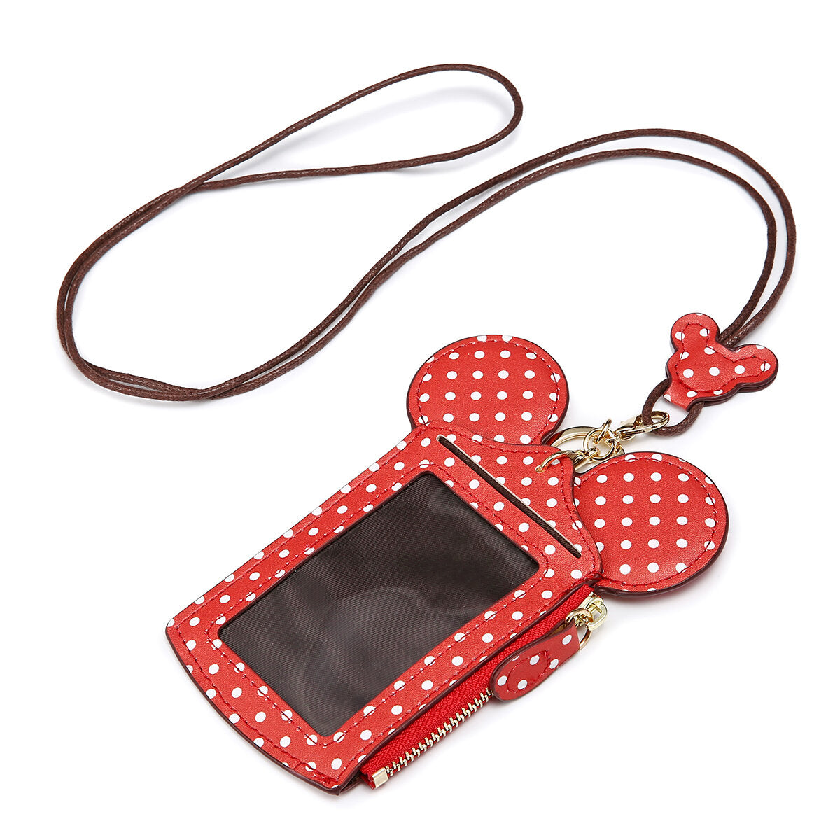 Women Cute Animal Shape Card Holder Wallet Lanyard Purse