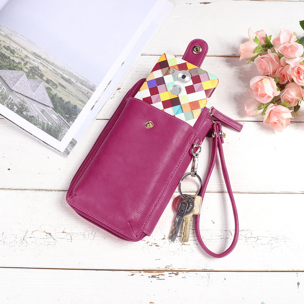 Women RFID Card Bag Solid Crossbody Phone Holder