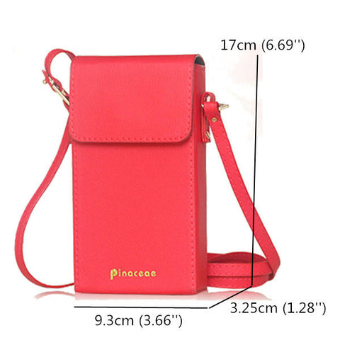 Women PU Hasp Shoulder Bags Mini Crossbody 6'' Phone Case