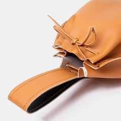 Men's Vintage Leather Punk Waist Bag - Large Capacity, Drawstring Closure