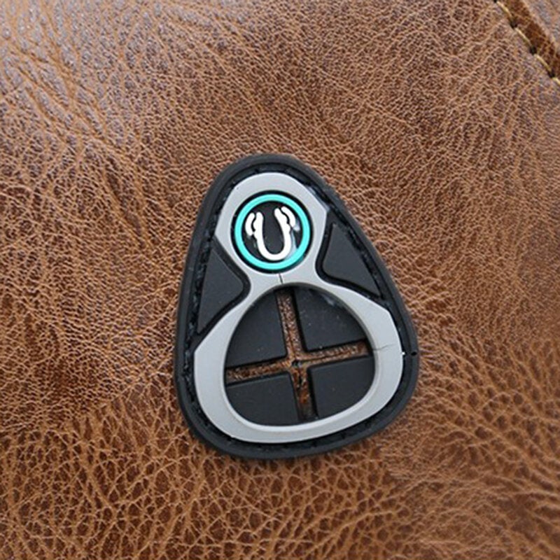 Men's Retro PU Leather Business Chest Bag with USB Charging