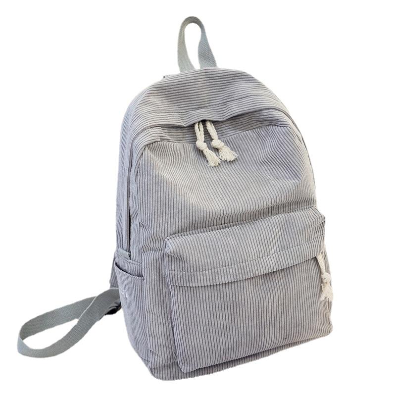 Preppy Style Female Soft Corduroy Backpack For School