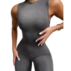 Sexy Ladies' Sleeveless Bodycon Playsuits For Sport