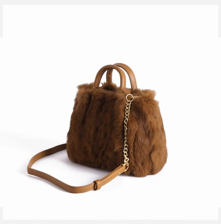 Luxury Women's Real Fur Shoulder Bag For Banquet