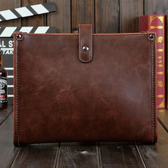 Men's Vintage Faux Leather Crossbody Bag - Large Capacity Shoulder Bag