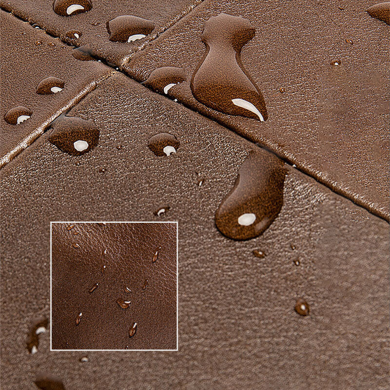 Men's Vintage Leather 14" Laptop Messenger Bag - Multi-pocket Crossbody Briefcase