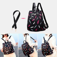 Women Oxford Feather Light Anti-theft Waterproof Outdoor Multi-carry Travel Handbag Shoulder Bag Backpack