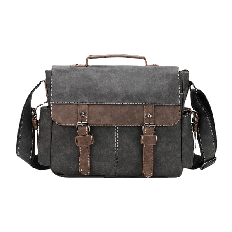 Men's PU Leather Crossbody Bag - Large Capacity, Multi-Pocket, Casual Fashion Messenger Handbag