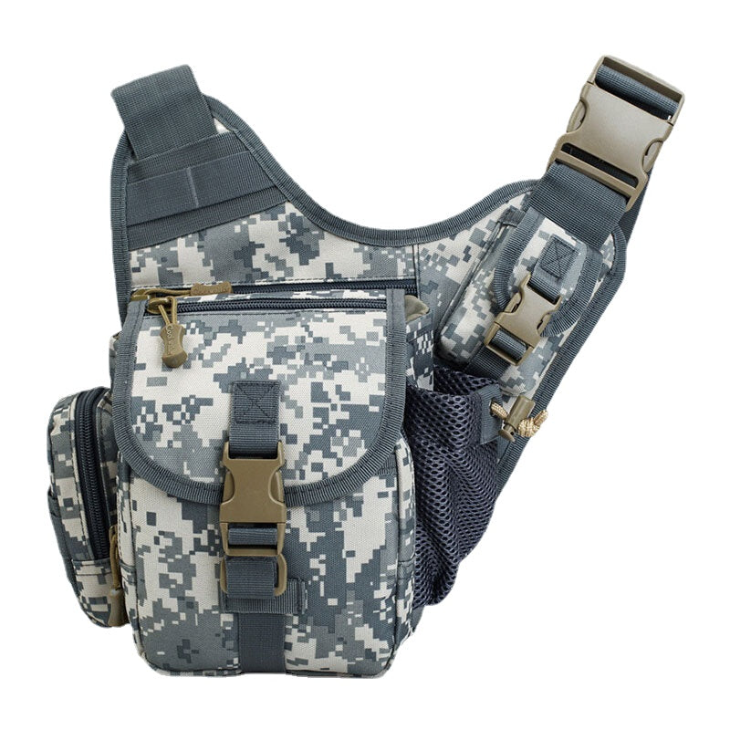 Men's Camo Waterproof Oxford Crossbody Saddle Bag for Outdoor Riding & Sports