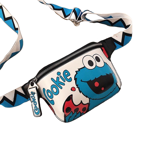 Fashionable Women's Leather Fanny Pack With Cartoon Pattern