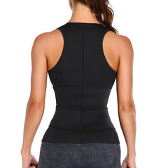 Zipper Double Belts Waist Corset Weight Loss Slimming Sweat Vest Workout Body Tank Top