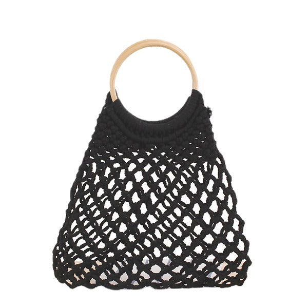 Casual Fabrics Net Beach Bag Solid Handbag For Women