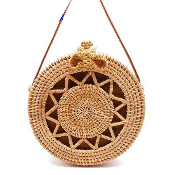 Women Handmade Straw Cross Body Bag Bohemia