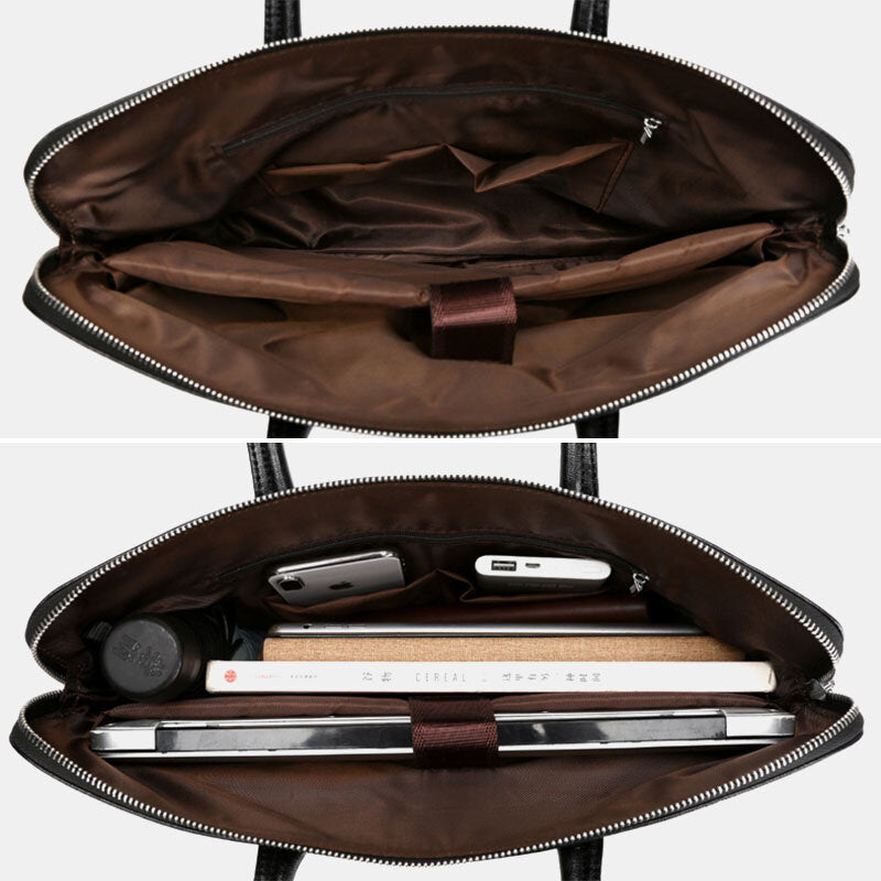 Men Business Large Capacity Waterproof Solid Color Crossbody Bag Handbag